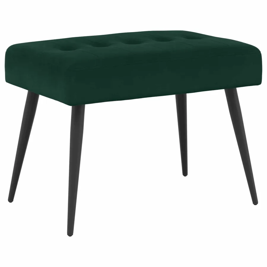 Banc avec capitonnage bouton Vert foncé 60 x 40 x 45 cm Velours - 2
