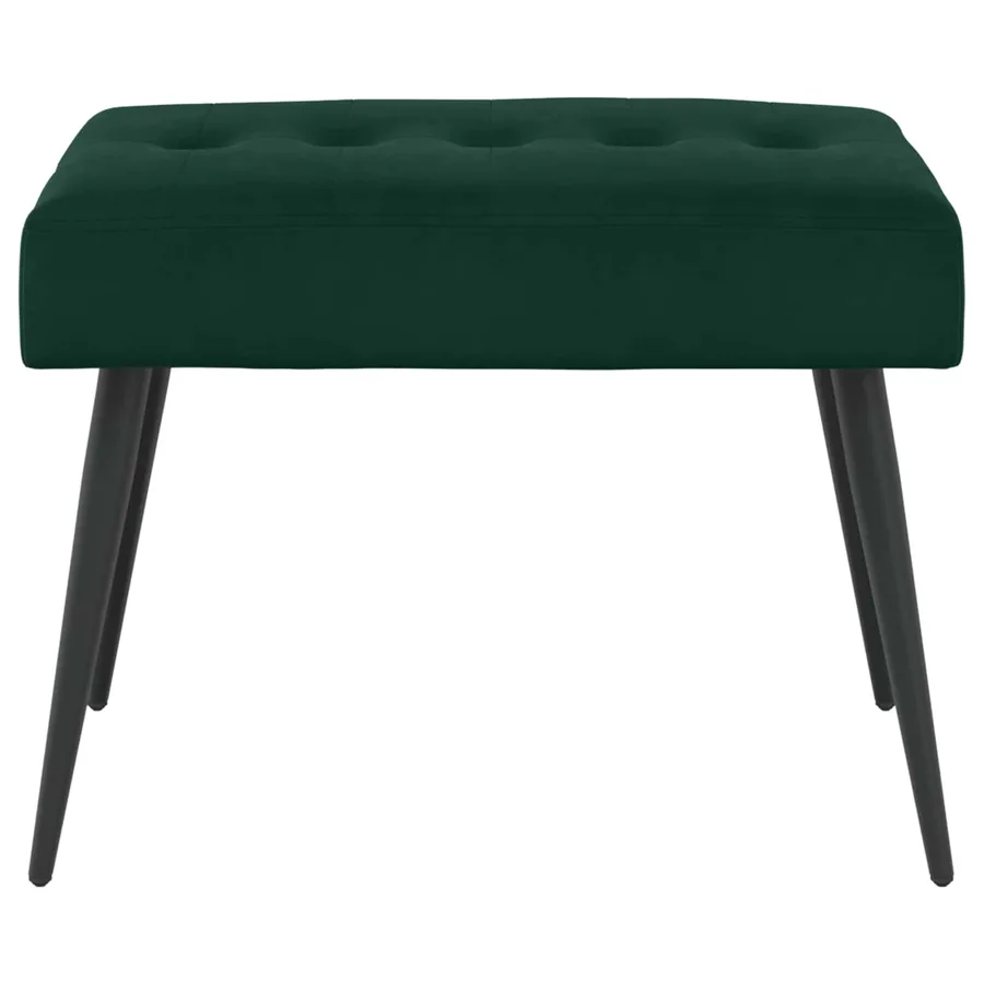Banc avec capitonnage bouton Vert foncé 60 x 40 x 45 cm Velours - 5
