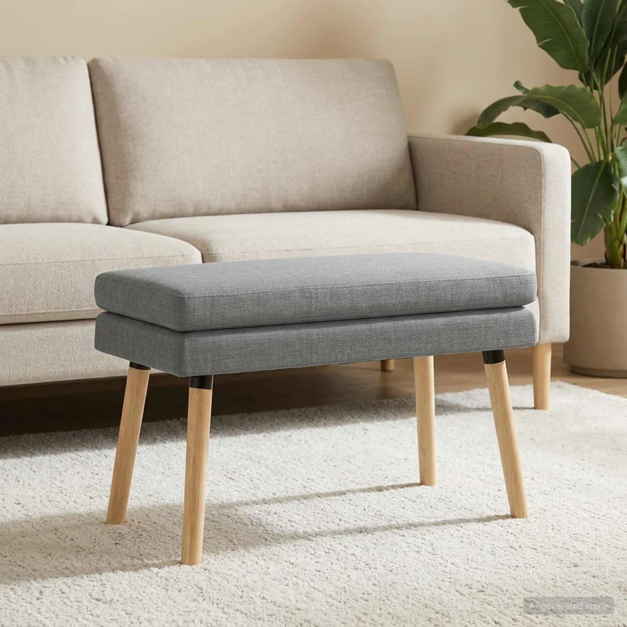 Banc à double couche Gris clair 80 x 40 x 47 cm Tissu