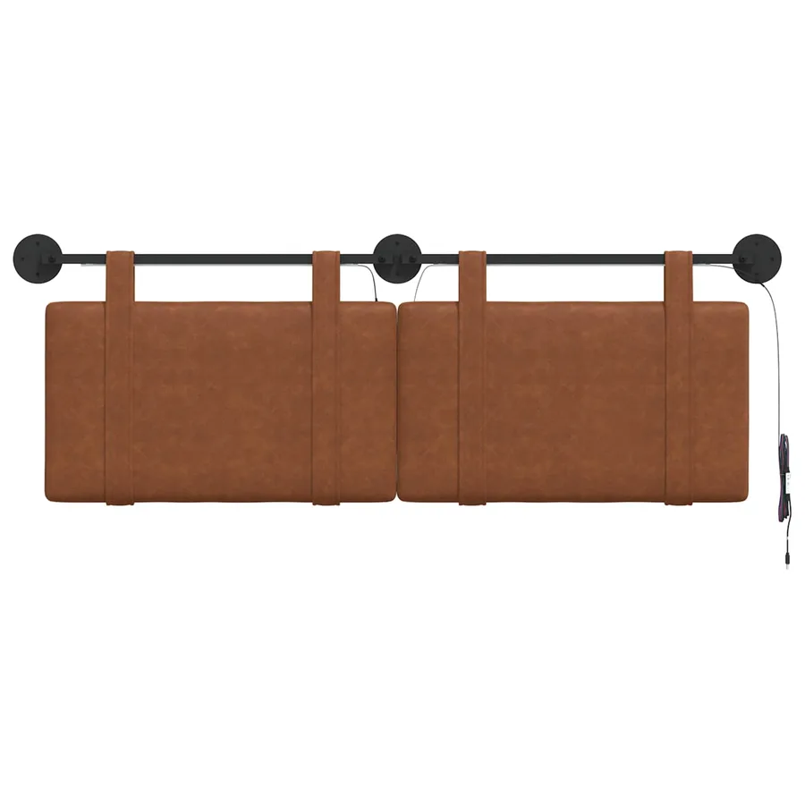 Tête de lit suspendue Avec lumière LED Marron PU antique - 6