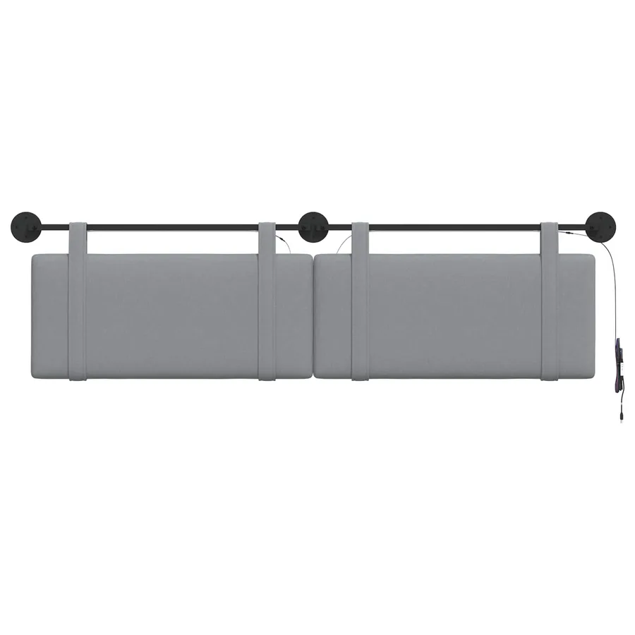 Tête de lit suspendue Avec lumière LED Gris clair Tissu - 6
