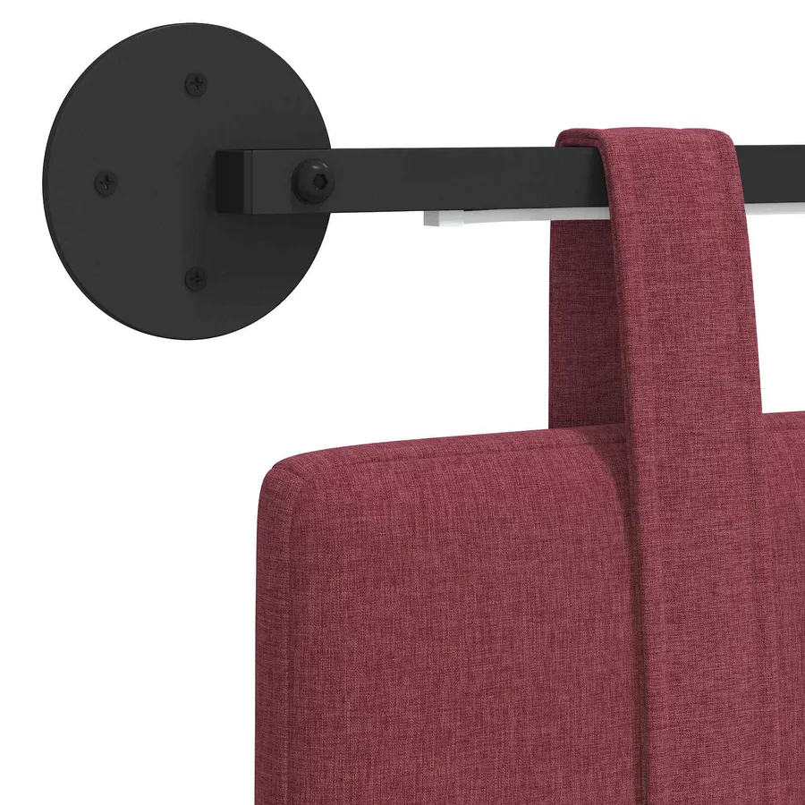 Tête de lit suspendue Avec lumière LED Bordeaux Tissu - 10