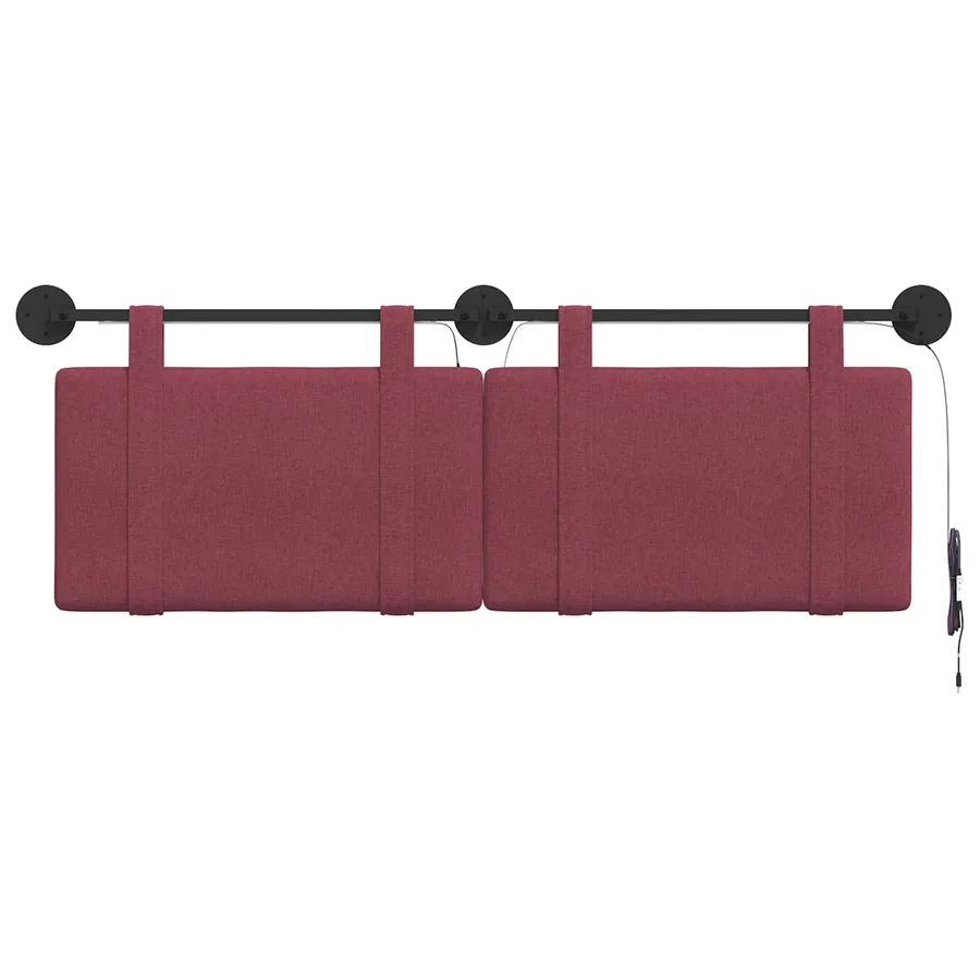 Tête de lit suspendue Avec lumière LED Bordeaux Tissu - 6