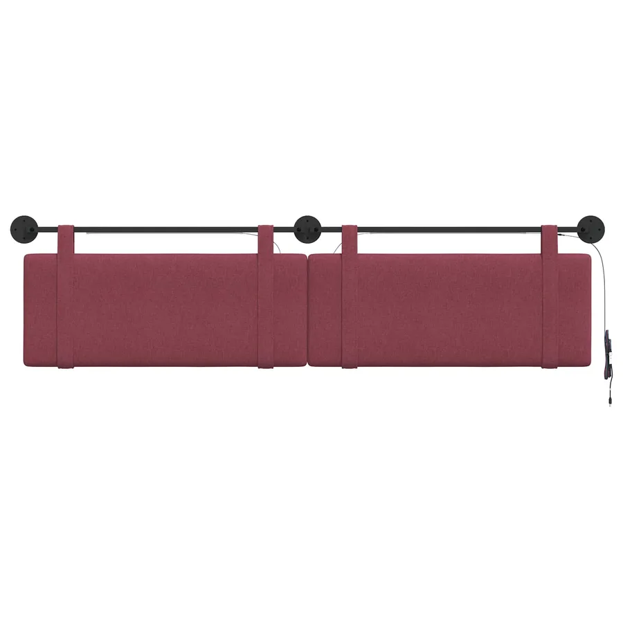 Tête de lit suspendue Avec lumière LED Bordeaux Tissu - 6