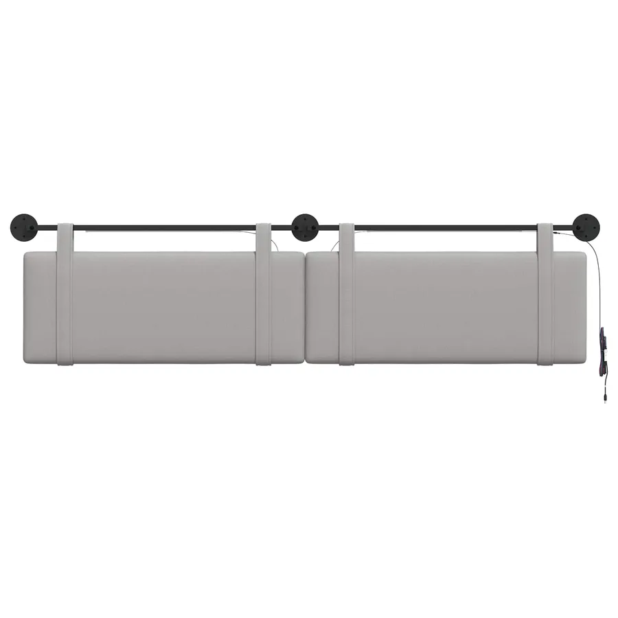 Tête de lit suspendue Gris nuage Tissu - 6