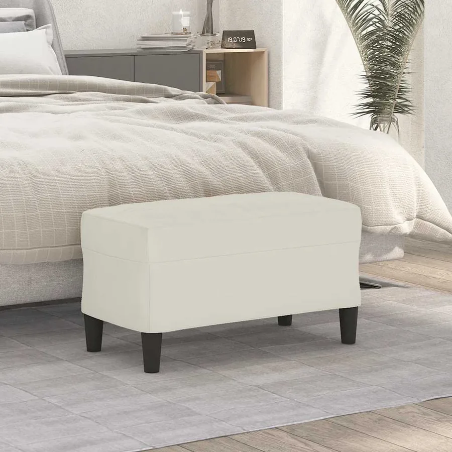 Banc Crème 70x35x41 cm Velours