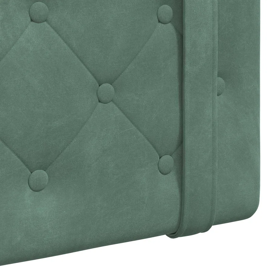 Tête de lit suspendue Avec lumière LED Vert Mer Velours - 9