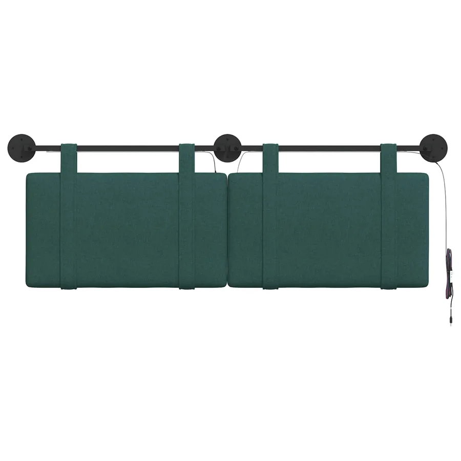 Tête de lit suspendue Avec lumière LED Vert foncé Tissu - 6