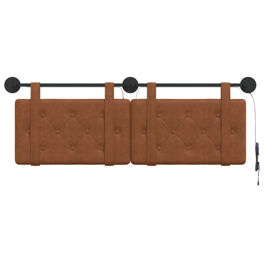 Tête de lit suspendue Avec lumière LED Marron PU antique - 6
