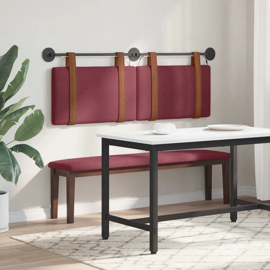 Tête de lit suspendue Avec lumière LED Bordeaux PU antique - 4