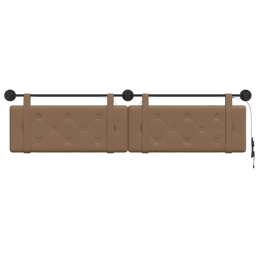 Tête de lit suspendue Avec lumière LED Cappuccino Simili cuir - 6