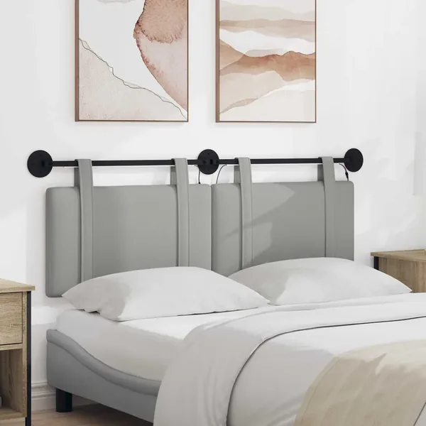Tête de lit suspendue Gris nuage Tissu