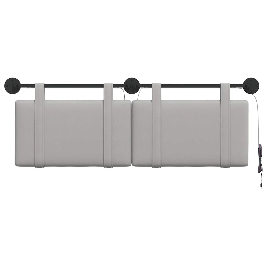 Tête de lit suspendue Gris nuage Tissu - 6