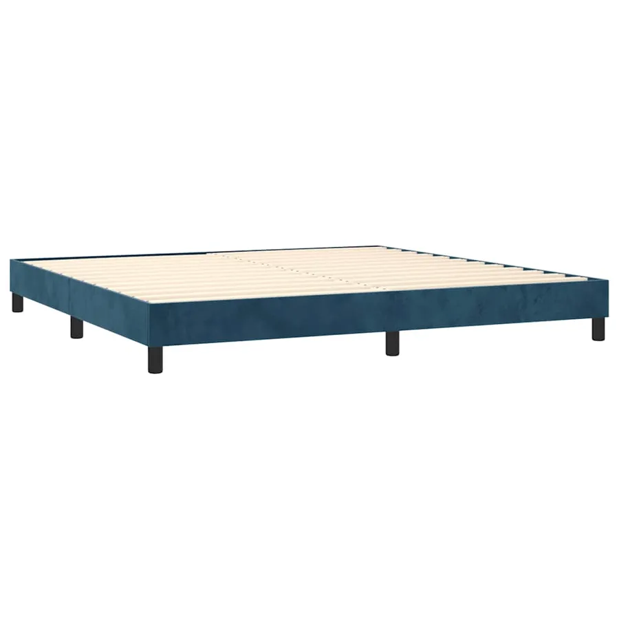 Sommier à lattes de lit et matelas Bleu foncé 200x200cm Velours - 4