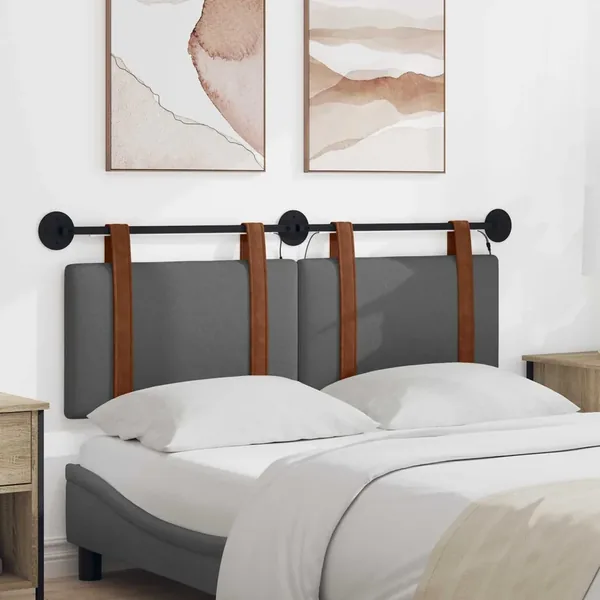 Tête de lit suspendue Avec lumière LED Gris foncé PU antique