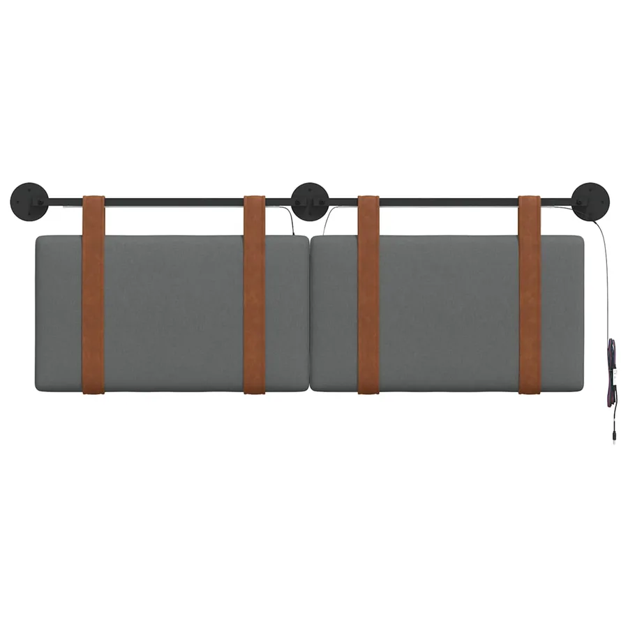 Tête de lit suspendue Avec lumière LED Gris foncé PU antique - 6