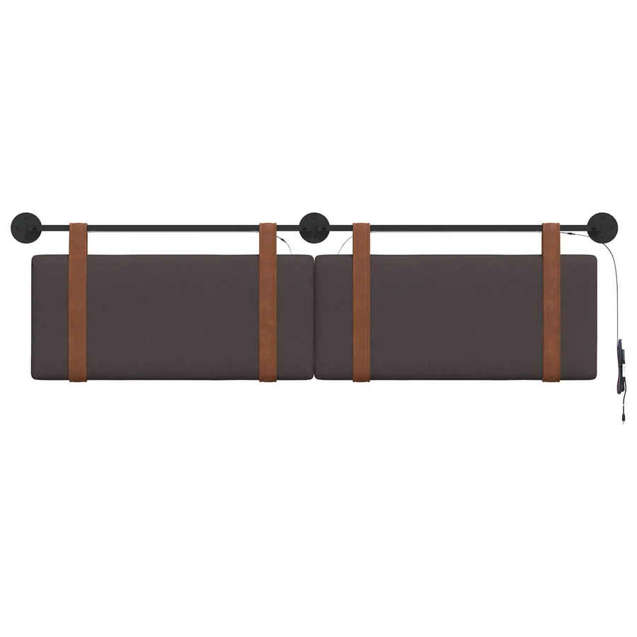 Tête de lit suspendue Avec lumière LED Marron foncé PU antique - 6