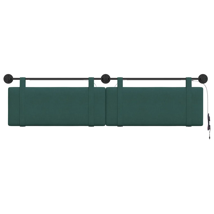 Tête de lit suspendue Avec lumière LED Vert foncé Tissu - 6