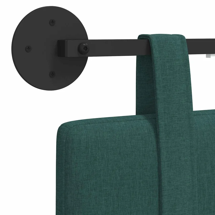 Tête de lit suspendue Avec lumière LED Vert foncé Tissu - 8
