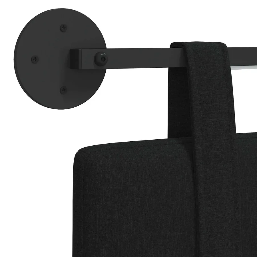 Tête de lit suspendue Avec lumière LED Noir Tissu - 10