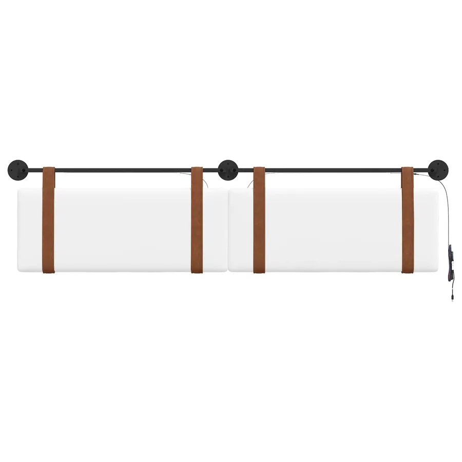 Tête de lit suspendue Avec lumière LED Blanc PU antique - 6
