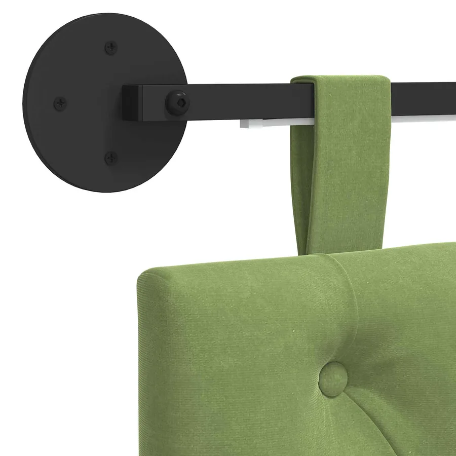 Tête de lit suspendue Avec lumière LED Vert clair Velours - 10