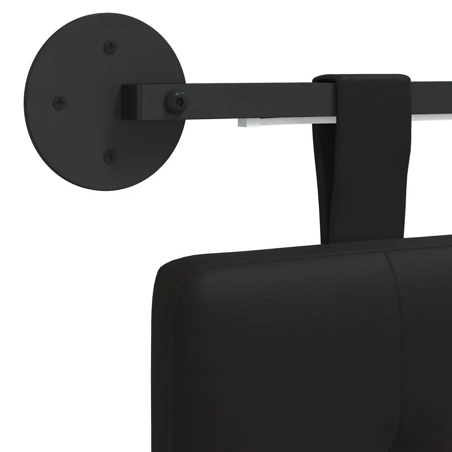 Tête de lit suspendue Avec lumière LED Noir Simili cuir - 8