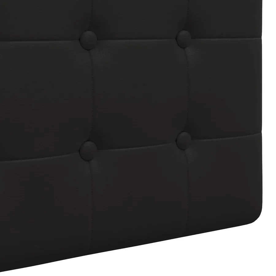 Tête de lit suspendue Avec lumière LED Noir Simili cuir - 9