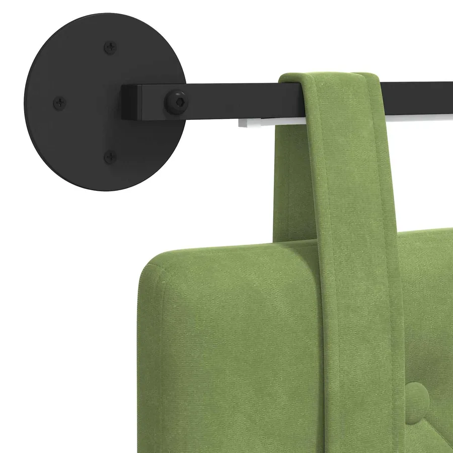 Tête de lit suspendue Avec lumière LED Vert clair Velours - 10