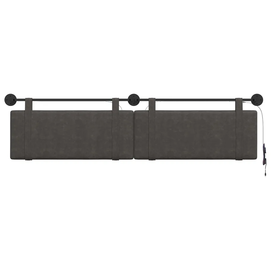 Tête de lit suspendue Avec lumière LED Noir PU antique - 6