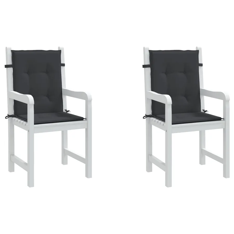 Coussins de chaise de jardin à dossier bas lot de 2 noir - 4