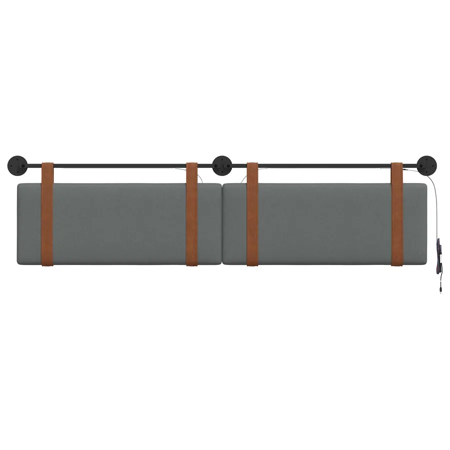 Tête de lit suspendue Avec lumière LED Gris foncé PU antique - 6