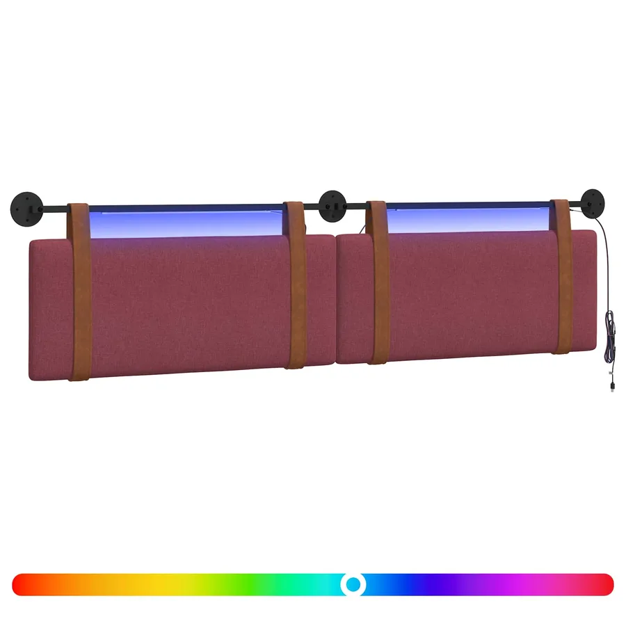 Tête de lit suspendue Avec lumière LED Bordeaux PU antique - 2
