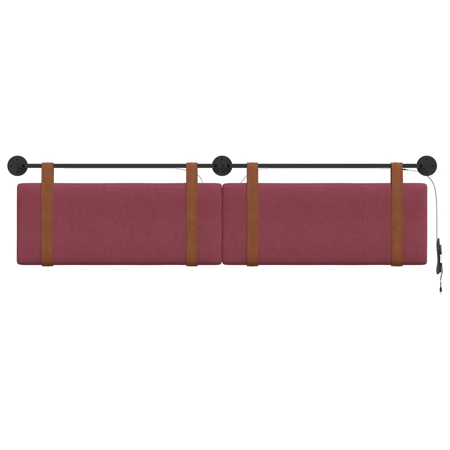 Tête de lit suspendue Avec lumière LED Bordeaux PU antique - 6