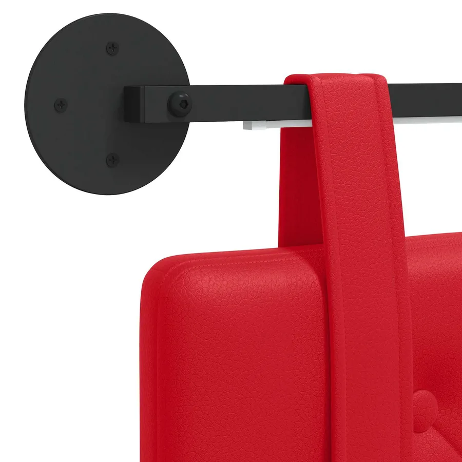 Tête de lit suspendue Avec lumière LED Rouge Simili cuir - 10