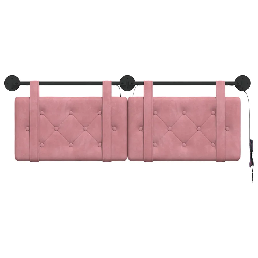 Tête de lit suspendue Avec lumière LED Rose Velours - 6