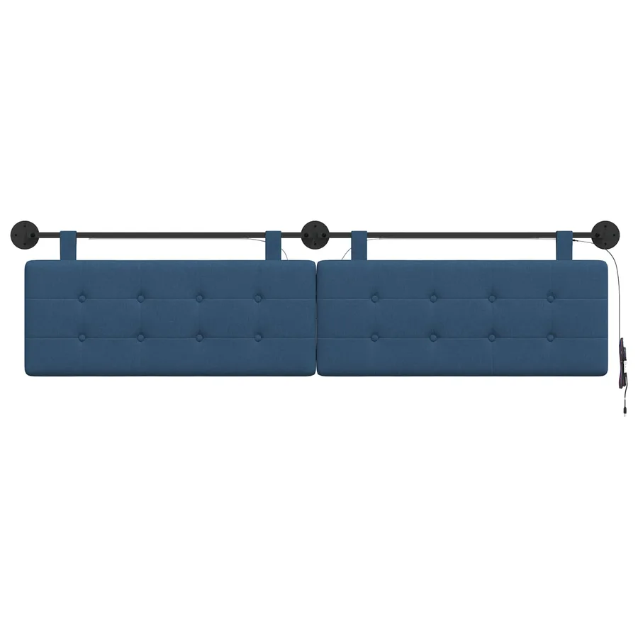 Tête de lit suspendue Avec lumière LED Bleu Tissu - 6