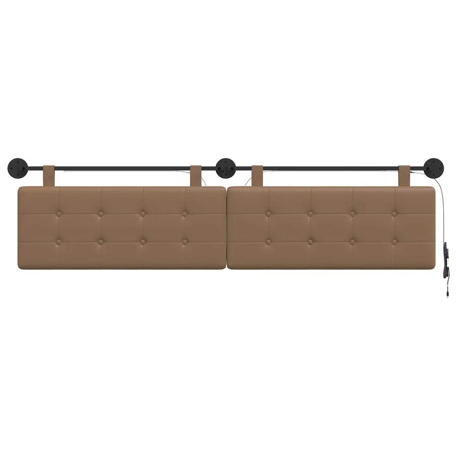 Tête de lit suspendue Avec lumière LED Cappuccino Simili cuir - 6