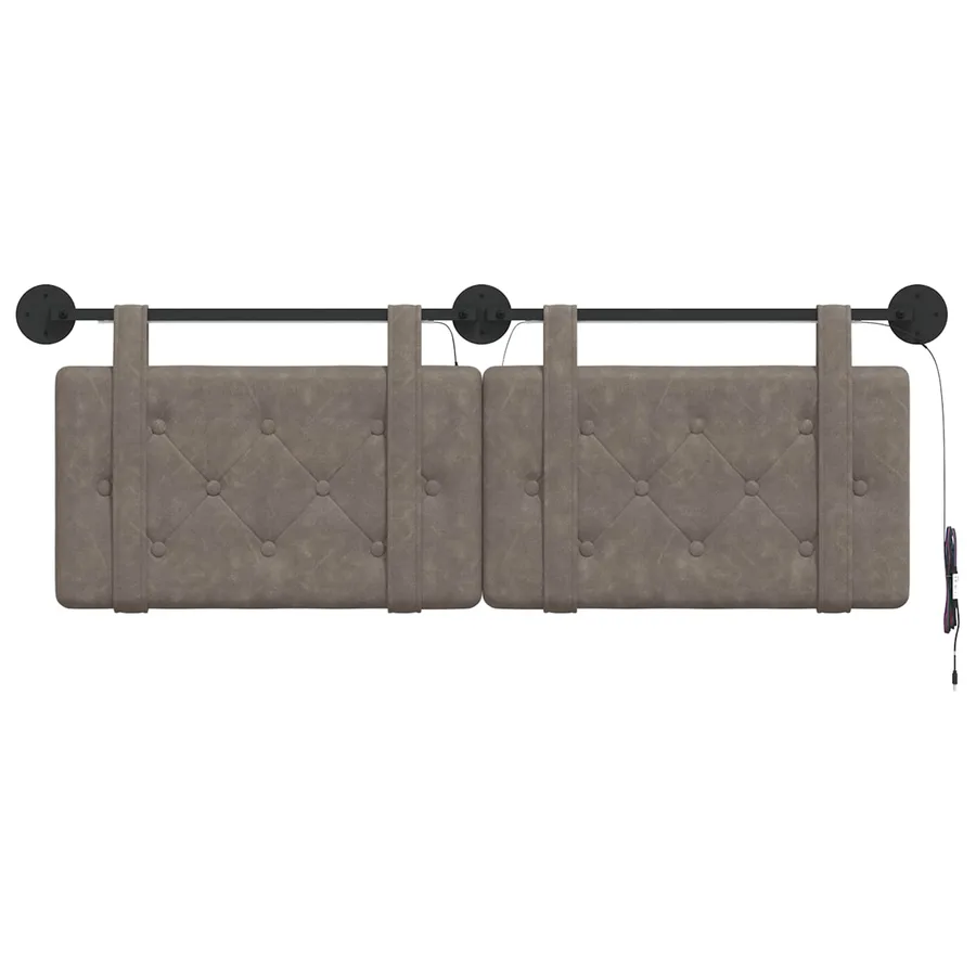 Tête de lit suspendue Avec lumière LED Gris PU antique - 6