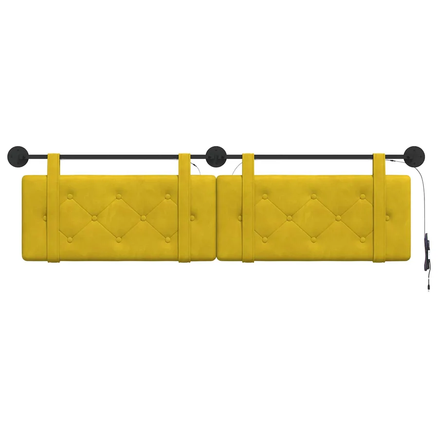 Tête de lit suspendue Avec lumière LED Jaune Velours - 6