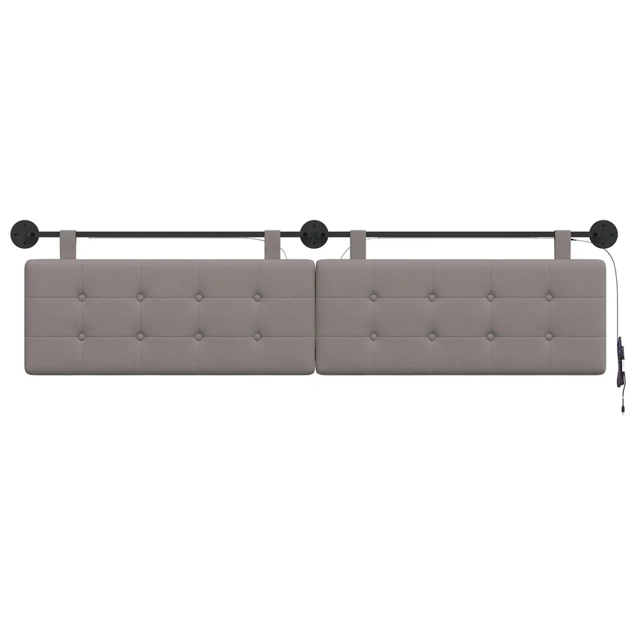 Tête de lit suspendue Avec lumière LED Taupe Tissu - 6