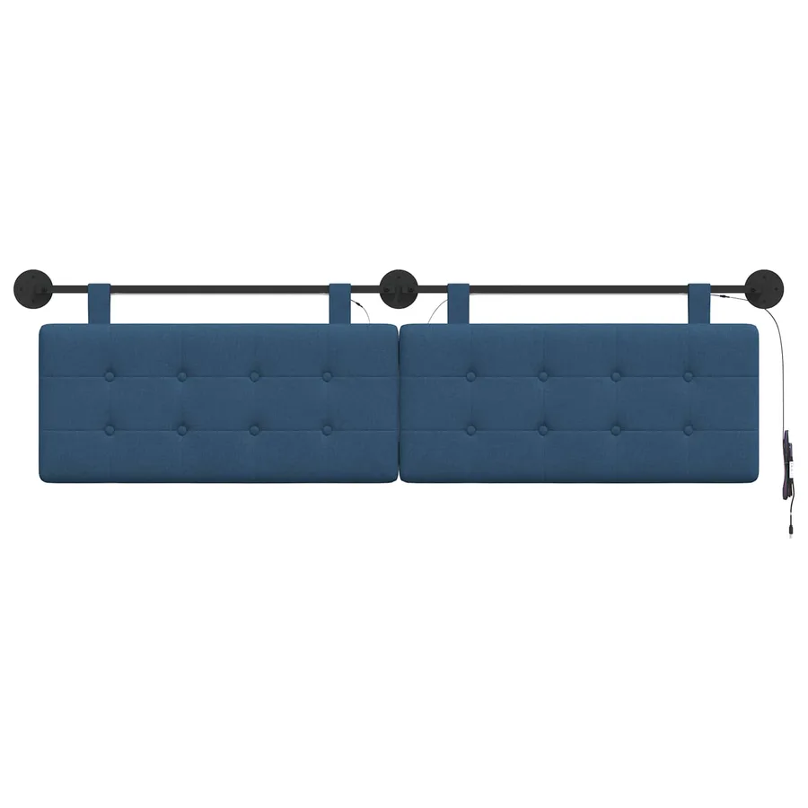 Tête de lit suspendue Avec lumière LED Bleu Tissu - 6
