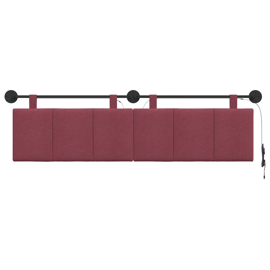 Tête de lit suspendue Avec lumière LED Bordeaux Tissu - 6