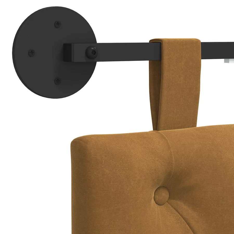 Tête de lit suspendue Avec lumière LED Marron Velours - 10
