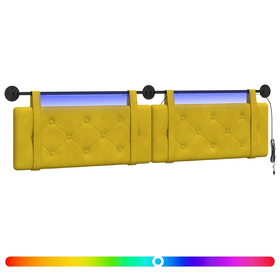 Tête de lit suspendue Avec lumière LED Jaune Velours - 2