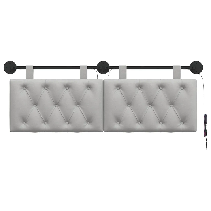 Tête de lit suspendue Gris nuage Tissu - 6
