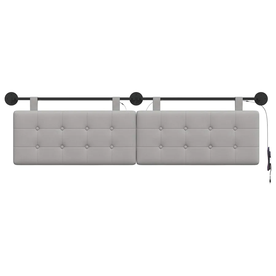Tête de lit suspendue Gris nuage Tissu - 6