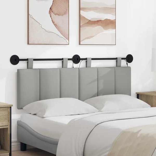 Tête de lit suspendue Avec lumière LED Gris nuage Tissu