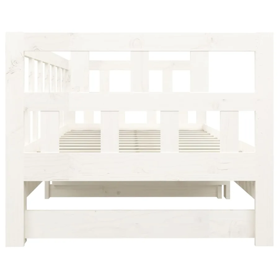 Lit coulissant sans matelas blanc 2x(80x200)cm - 11