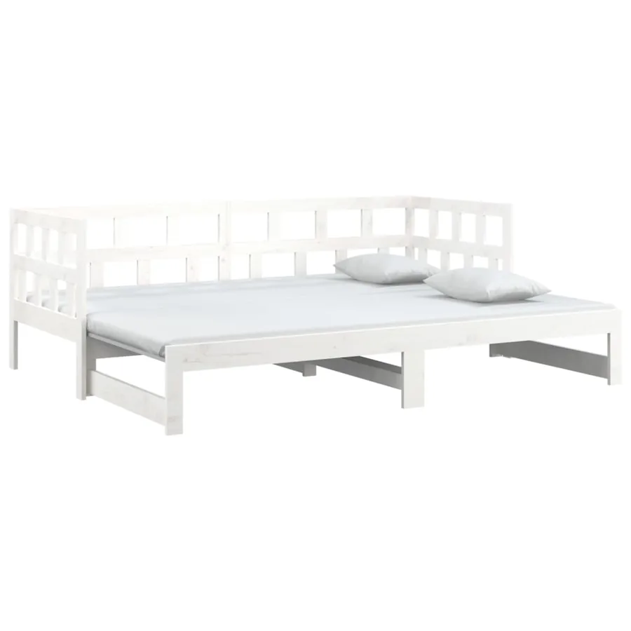 Lit coulissant sans matelas blanc 2x(80x200)cm - 3